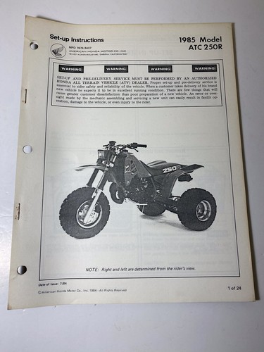 Honda atc250r 1985 set - atc250r,